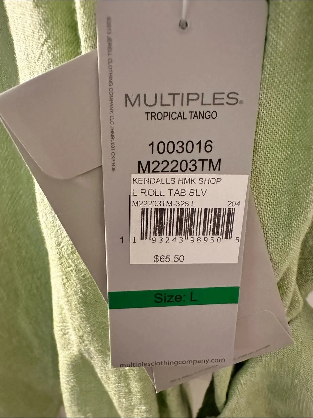 Multiples Light Lime Collared Button-Front Tunic - Picture 2 of 6